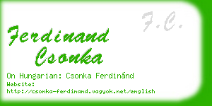 ferdinand csonka business card